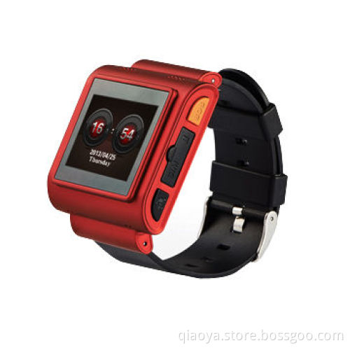 Smart watch phone with Android app to monitor GPS location, heart rate, alarm, movement, pedometer